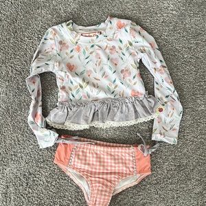Long sleeve flower print 4t bathing suit